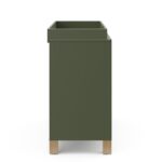 Storkcraft California - Cómoda de 3 cajones con cambiador removible (Oliva con Madera Flotante) – Certificado GREENGUARD