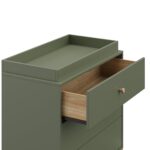 Storkcraft California - Cómoda de 3 cajones con cambiador removible (Oliva con Madera Flotante) – Certificado GREENGUARD