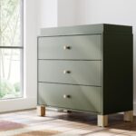 Storkcraft California - Cómoda de 3 cajones con cambiador removible (Oliva con Madera Flotante) – Certificado GREENGUARD
