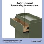 Storkcraft California - Cómoda de 3 cajones con cambiador removible (Oliva con Madera Flotante) – Certificado GREENGUARD