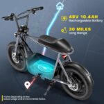Caroma Peak - Patinete eléctrico de 1200 W/800 W/500 W con asiento, neumático grueso de 16 x 3 pulgadas, scooter eléctri