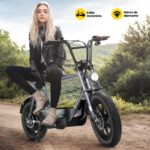 Caroma Peak - Patinete eléctrico de 1200 W/800 W/500 W con asiento, neumático grueso de 16 x 3 pulgadas, scooter eléctri