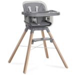 Evolur Silla alta de 360° Bloom, giratoria y convertible, con altura ajustable, bandeja extraíble, fácil de limpiar, ele