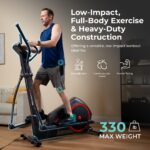 Máquina Elíptica Sunny Health Fitness SF-E323055S Zancada Ajustable 12 o 16 Pulgadas Ultra Silenciosa Capacidad 300 Libr