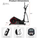 Máquina Elíptica Sunny Health Fitness SF-E323055S Zancada Ajustable 12 o 16 Pulgadas Ultra Silenciosa Capacidad 300 Libr
