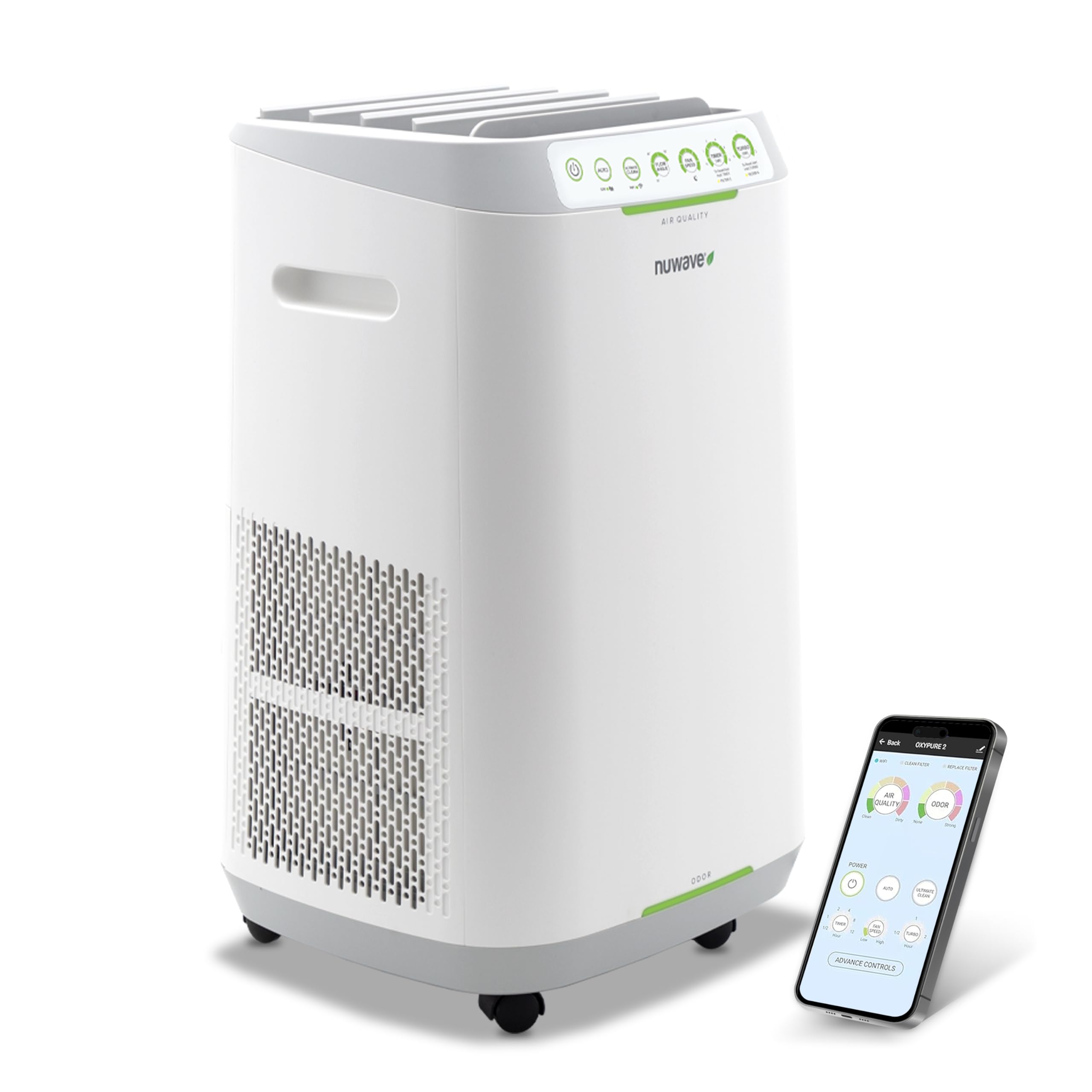 Version 1.0.0 Purificador de aire Nuwave Forever Smart 47265 filtración 7 etapas filtros lavables reutilizables para habitaciones hast