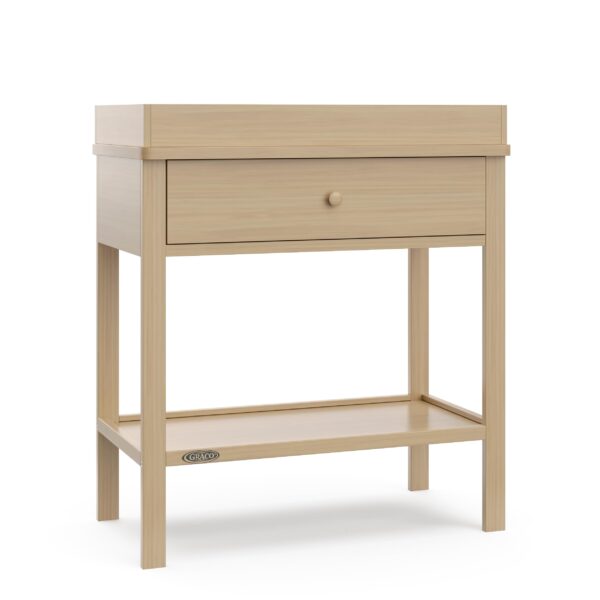 Graco Cambiador de bebé de almacenamiento (madera flotante), certificado GREENGUARD Gold, cambiador con cajón, cambiador
