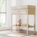 Graco Cambiador de bebé de almacenamiento (madera flotante), certificado GREENGUARD Gold, cambiador con cajón, cambiador