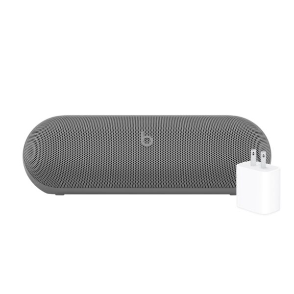 Beats Pill x Kim Kardashian - Altavoz Bluetooth inalámbrico con adaptador de corriente de 20 W, color gris oscuro