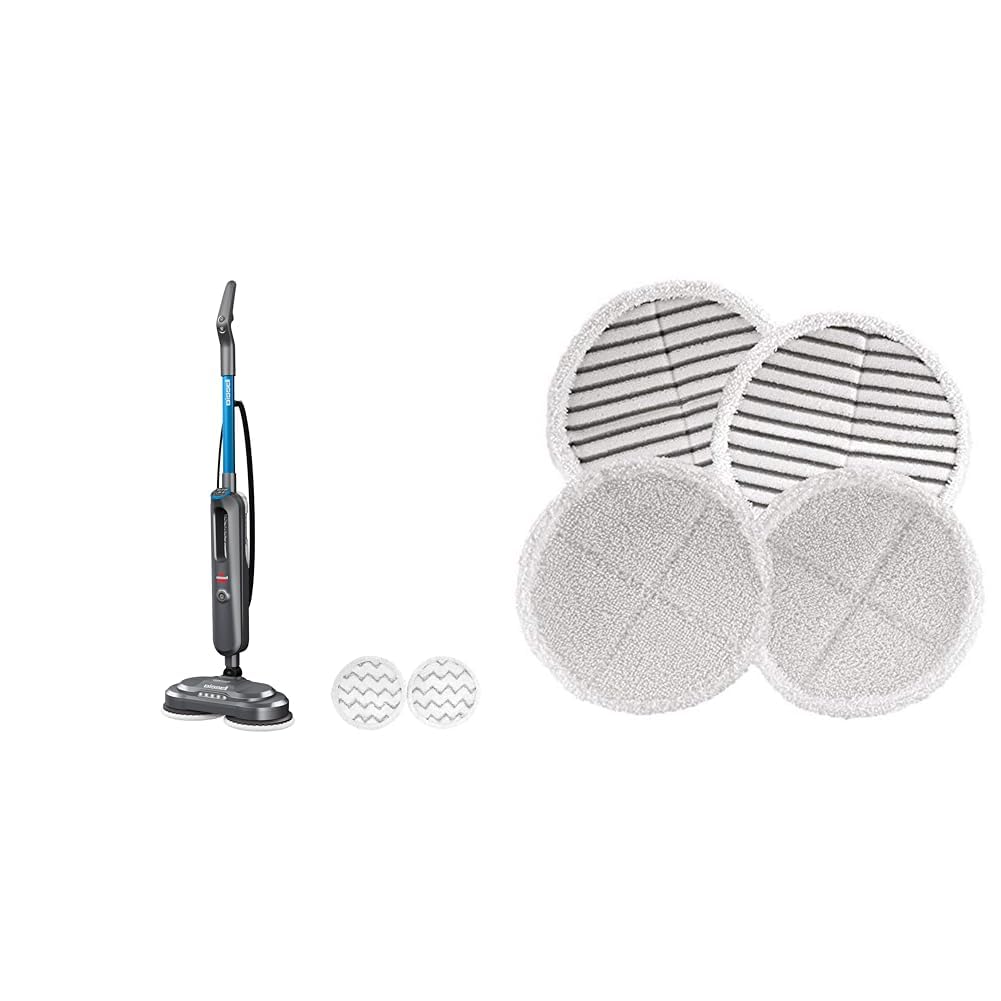 Version 1.0.0 Trapeador de Vapor BISSELL SpinWave SmartSteam con Almohadillas Giratorias y Kit de Repuesto 2124 para Pisos Duros