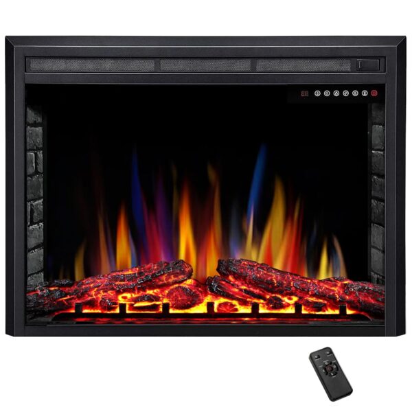 Inserto chimenea eléctrica empotrada Electactic 936A 36 pulgadas 750W 1500W pantalla táctil 5 colores llama control remo