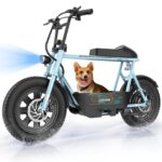 Caroma Peak - Patinete eléctrico de 1200 W con asiento, motocicleta eléctrica de 16 pulgadas con neumáticos gruesos, ran