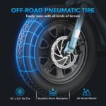 Caroma Peak - Patinete eléctrico de 1200 W con asiento, motocicleta eléctrica de 16 pulgadas con neumáticos gruesos, ran