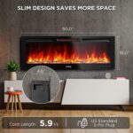 Chimenea Eléctrica Empotrable IDEALHOUSE 50 Pulgadas WiFi 750W/1500W Llama Multicolor