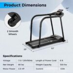 Caminadora Goplus para personas mayores pasamanos largos 300 libras motor 2.5HP velocidad 0.5-7.5 MPH sensores de pulso