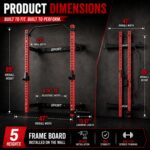 GlowSol Estante plegable para sentadillas montado en la pared, 2.36 x 2.36 pulgadas para gimnasio en casa, estante de se