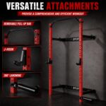 GlowSol Estante plegable para sentadillas montado en la pared, 2.36 x 2.36 pulgadas para gimnasio en casa, estante de se