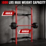 GlowSol Estante plegable para sentadillas montado en la pared, 2.36 x 2.36 pulgadas para gimnasio en casa, estante de se