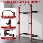GlowSol Estante plegable para sentadillas montado en la pared, 2.36 x 2.36 pulgadas para gimnasio en casa, estante de se