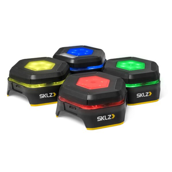 SKLZ Reactive Flash LED Training Pods – Tiempo de reacción, agilidad y herramienta de entrenamiento cognitivo con 4 jueg