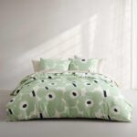 Juego de funda nórdica King algodón orgánico súper suave certificado Oeko-TEX estampado floral Unikko Marimekko Revman I