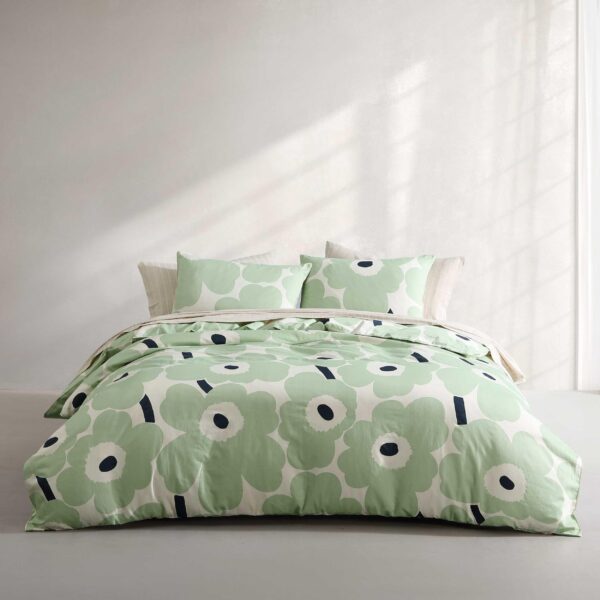 Juego de funda nórdica King algodón orgánico súper suave certificado Oeko-TEX estampado floral Unikko Marimekko Revman I