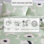 Juego de funda nórdica King algodón orgánico súper suave certificado Oeko-TEX estampado floral Unikko Marimekko Revman I