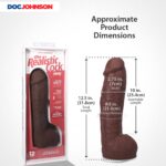 Doc Johnson The Realistic Dildo - Consolador ULTRASKYN de 12 pulgadas con ventosa extraíble Vac-U-Lock - Consolador comp