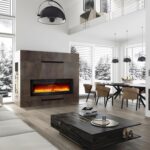 Chimenea Eléctrica Zstar 60 Pulgadas Empotrada y en Pared 750-1500W Termostato Control Remoto