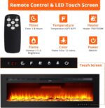 Chimenea Eléctrica Zstar 60 Pulgadas Empotrada y en Pared 750-1500W Termostato Control Remoto