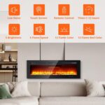 Chimenea Eléctrica Zstar 60 Pulgadas Empotrada y en Pared 750-1500W Termostato Control Remoto