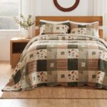 Colcha acolchada Sedona Greenland Home Fashions GL-1010GJSK algodón jumbo King 3 piezas gris todas las estaciones