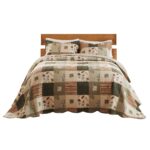 Colcha acolchada Sedona Greenland Home Fashions GL-1010GJSK algodón jumbo King 3 piezas gris todas las estaciones