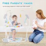INFANS Centro de actividades para bebés, centro de juego 3 en 1 con música, luces, juguetes interactivos, asiento girato