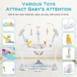 INFANS Centro de actividades para bebés, centro de juego 3 en 1 con música, luces, juguetes interactivos, asiento girato