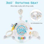 INFANS Centro de actividades para bebés, centro de juego 3 en 1 con música, luces, juguetes interactivos, asiento girato