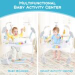 INFANS Centro de actividades para bebés, centro de juego 3 en 1 con música, luces, juguetes interactivos, asiento girato