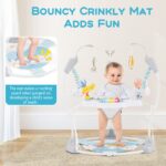 INFANS Centro de actividades para bebés, centro de juego 3 en 1 con música, luces, juguetes interactivos, asiento girato