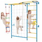 VEVOR Gimnasio interior de la jungla para niños pequeños, juego de escalada 7 en 1 con escalera sueca de acero al carbon
