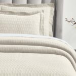 Juego de colcha matelasse algodón Queen 3 piezas Home City Inc. BDSPD CLVRT-QN-IV con fundas de almohada peso medio