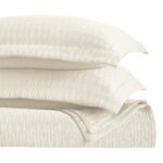 Juego de colcha matelasse algodón Queen 3 piezas Home City Inc. BDSPD CLVRT-QN-IV con fundas de almohada peso medio