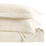 Juego de colcha y funda de algodón Superior Home City Inc BDSPD ZEN-QN-IV 3 piezas matelasse texturizada peso medio tama