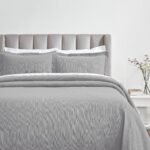 Juego de colcha matelasse ZEN Home City Inc BDSPD ZEN-KG-GR algodón 3 piezas peso medio texturizada con 2 fundas de almo