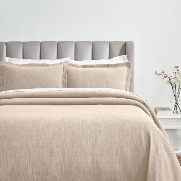 Juego de colcha matelasse de algodón Superior Home City Inc BDSPD ZEN-KG-BI 3 piezas con 2 fundas de almohada peso medio