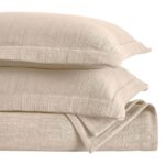 Juego de colcha matelasse de algodón Superior Home City Inc BDSPD ZEN-KG-BI 3 piezas con 2 fundas de almohada peso medio