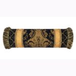 Juego de edredón jacquard damasco 9 piezas TOPLUXE Loom and Mill LM-FlorenceBK-Queen Queen negro ultra suave con fundas
