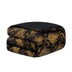 Juego de edredón jacquard damasco 9 piezas TOPLUXE Loom and Mill LM-FlorenceBK-Queen Queen negro ultra suave con fundas