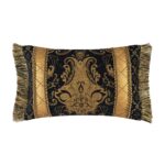 Juego de edredón jacquard damasco 9 piezas TOPLUXE Loom and Mill LM-FlorenceBK-Queen Queen negro ultra suave con fundas