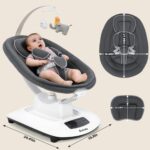 Ezebaby Columpio eléctrico para bebés con 5 movimientos únicos, 5 velocidades, canciones de cuna, habilitado para Blueto