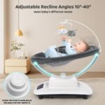 Ezebaby Columpio eléctrico para bebés con 5 movimientos únicos, 5 velocidades, canciones de cuna, habilitado para Blueto